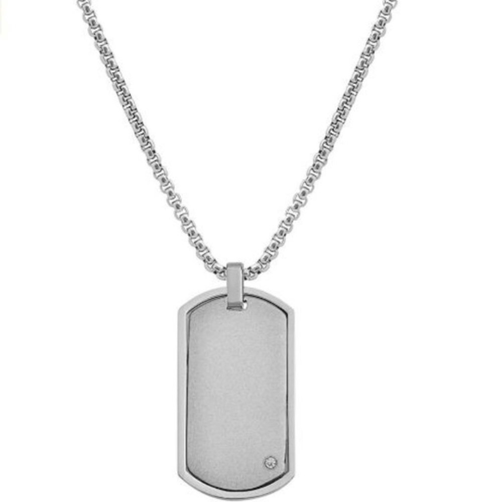 Men's Engravable Dog Tag Pendant Necklace